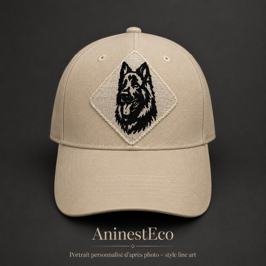 La Casquette personnalisée – Portrait line art