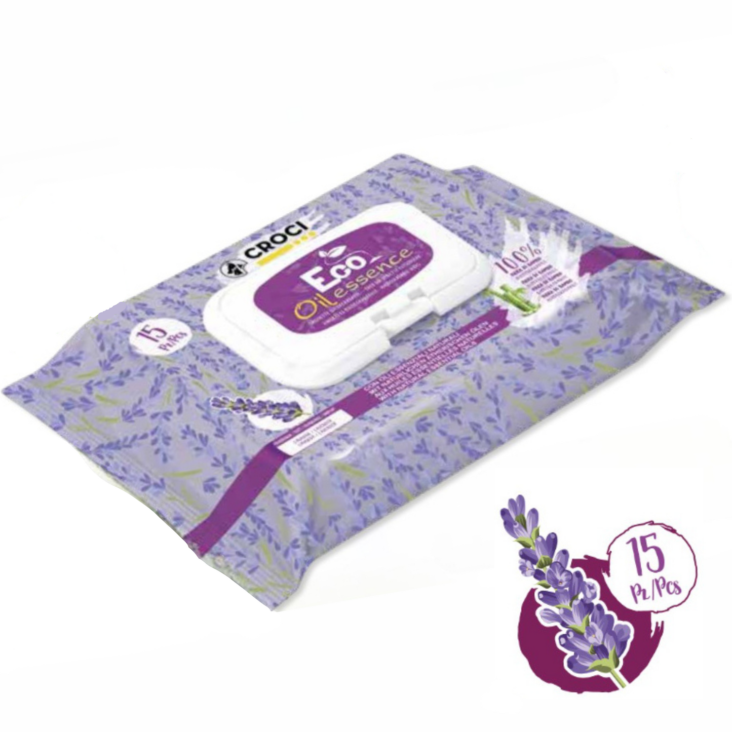 Lingettes Eco Bambou à l'Huile essentielle de Lavande