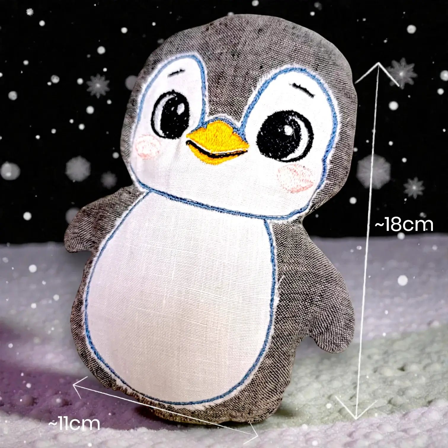 Baby Manchot en chanvre naturel, joujou chien hypoallergénique, doux et écologique pour animaux de compagnie.