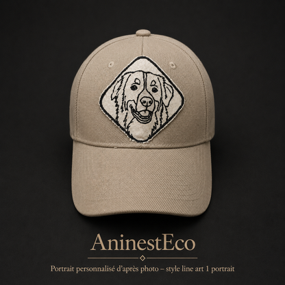 La Casquette personnalisée – Portrait line art