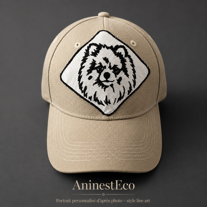 La Casquette personnalisée – Portrait line art