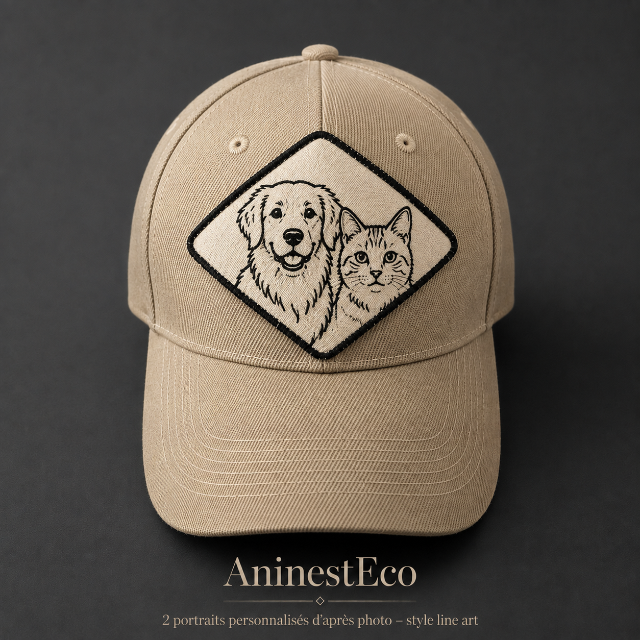 La Casquette personnalisée – Portrait line art