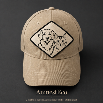La Casquette personnalisée – Portrait line art