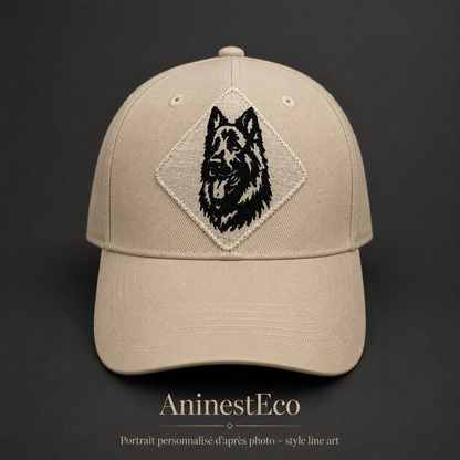 La Casquette personnalisée – Portrait line art