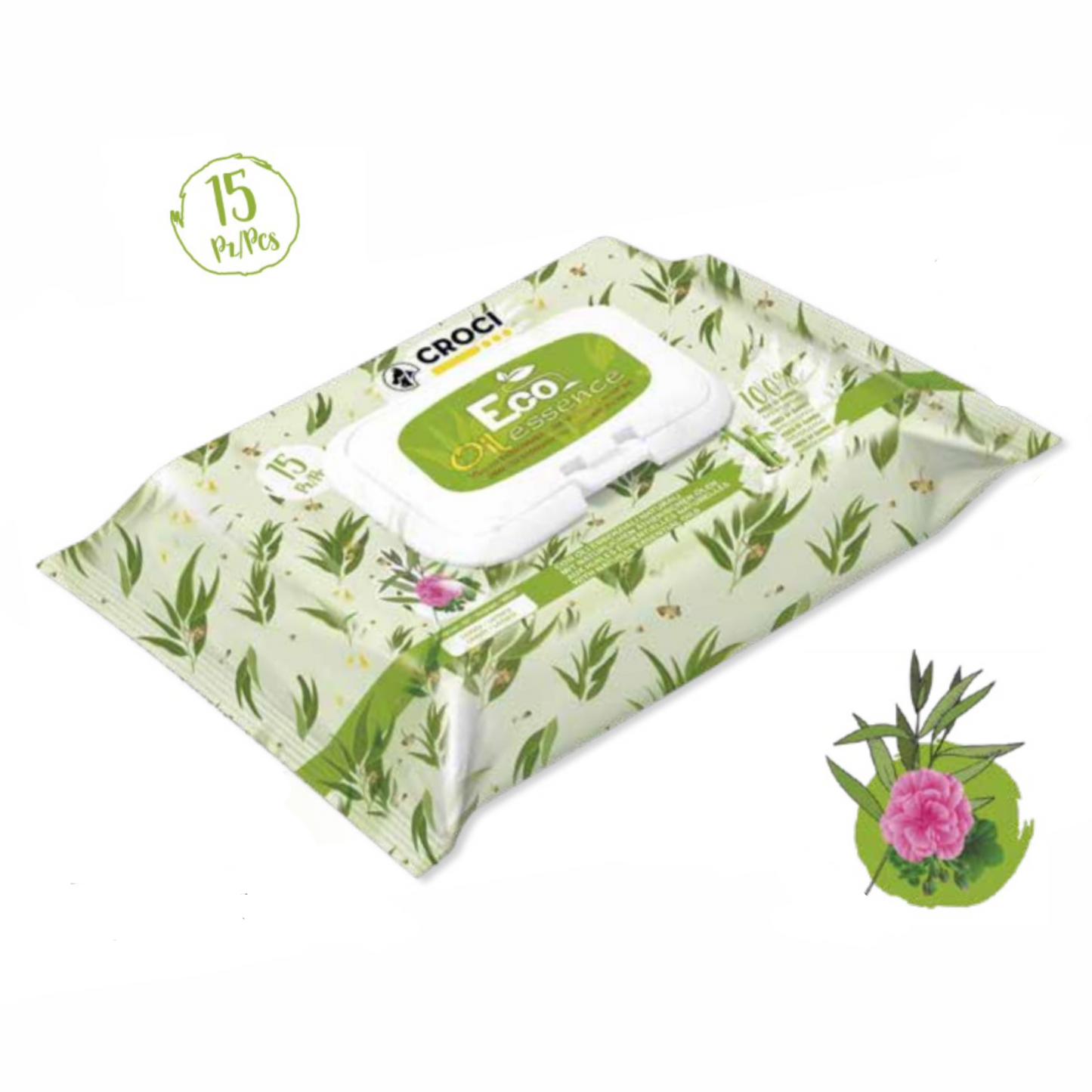 Lingettes Eco Bambou à l'Huile essentielle de Géranium / Eucalyptus