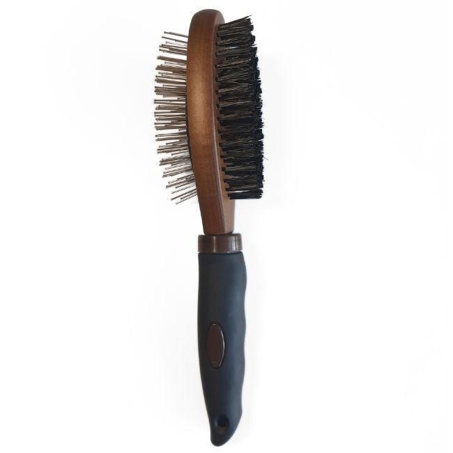 brosse double bois acier chien chat