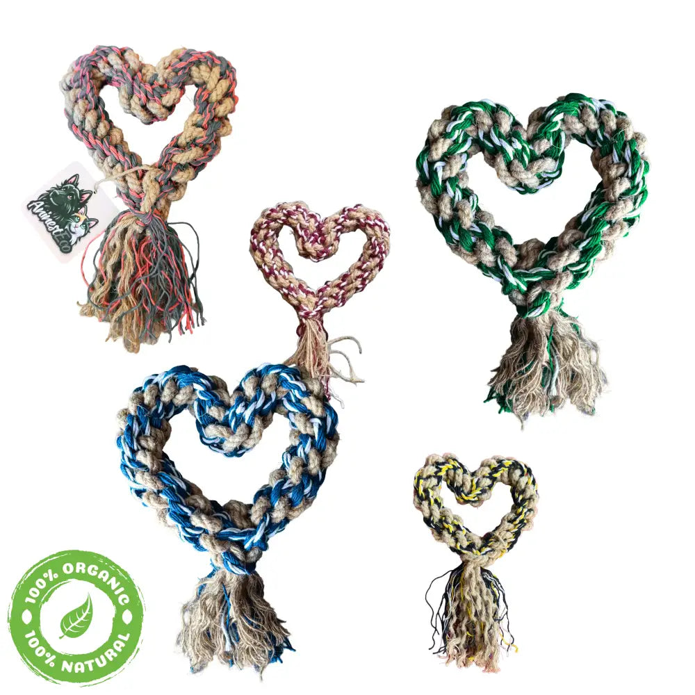 Cœur En Chanvre Coloré - Modèles Uniques! Scoubidou Corde De Chanvre Pour Chien